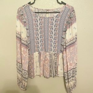 American Eagle Boho Tassel Blouse